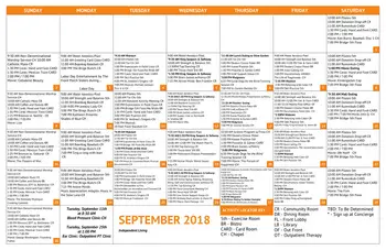 Activity Calendar of St. Andrews Village, Assisted Living, Nursing Home, Independent Living, CCRC, Aurora, CO 12