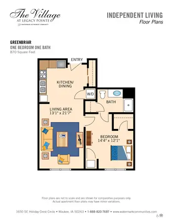 Floorplan of  Independence Village of Waukee, Assisted Living, Nursing Home, Independent Living, CCRC, Waukee, IA 10