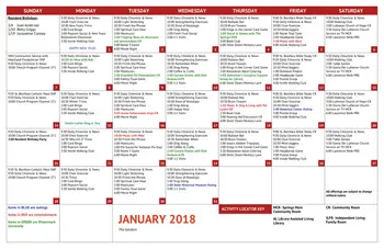 Activity Calendar of  Independence Village of Waukee, Assisted Living, Nursing Home, Independent Living, CCRC, Waukee, IA 5