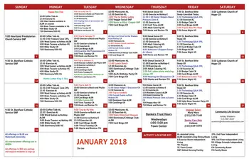 Activity Calendar of  Independence Village of Waukee, Assisted Living, Nursing Home, Independent Living, CCRC, Waukee, IA 6