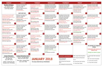 Activity Calendar of  Independence Village of Waukee, Assisted Living, Nursing Home, Independent Living, CCRC, Waukee, IA 7