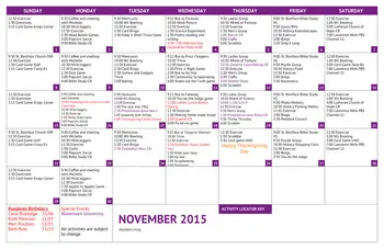 Activity Calendar of  Independence Village of Waukee, Assisted Living, Nursing Home, Independent Living, CCRC, Waukee, IA 20