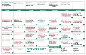 Activity Calendar of The Fountains at Washington House, Assisted Living, Nursing Home, Independent Living, CCRC, Alexandria, VA 19