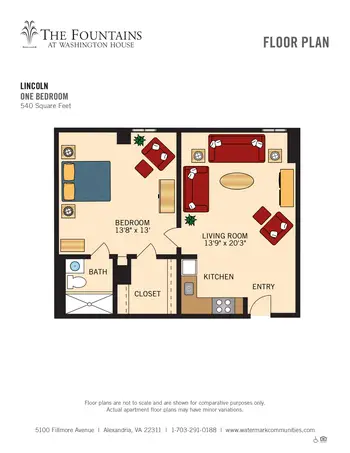 Floorplan of The Fountains at Washington House, Assisted Living, Nursing Home, Independent Living, CCRC, Alexandria, VA 4