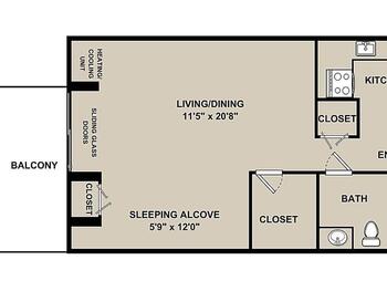 Floorplan of Wesley Enhanced Living Stapeley, Assisted Living, Nursing Home, Independent Living, CCRC, Philadelphia, PA 10