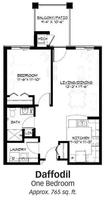 Floorplan of Wesley Homes Bradley Park, Assisted Living, Nursing Home, Independent Living, CCRC, Puyallup, WA 2
