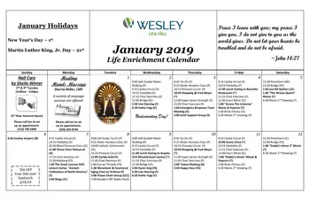 Activity Calendar of Wesley Homes Lea Hill, Assisted Living, Nursing Home, Independent Living, CCRC, Auburn, WA 1