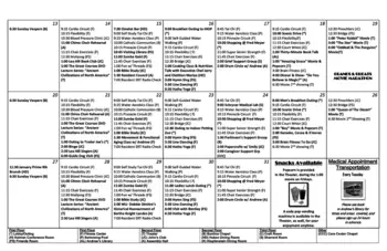 Activity Calendar of Wesley Homes Lea Hill, Assisted Living, Nursing Home, Independent Living, CCRC, Auburn, WA 2