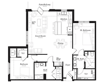 Floorplan of Edgewater, Assisted Living, Nursing Home, Independent Living, CCRC, West Des Moines, IA 2