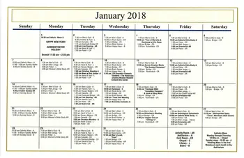 Activity Calendar of St. George Village, Assisted Living, Nursing Home, Independent Living, CCRC, Roswell, GA 1
