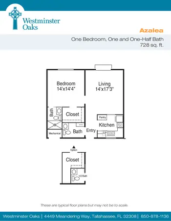 Floorplan of Westminster Oaks, Assisted Living, Nursing Home, Independent Living, CCRC, Tallahassee, FL 1