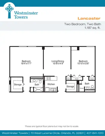 Floorplan of Westminster Towers, Assisted Living, Nursing Home, Independent Living, CCRC, Orlando, FL 2