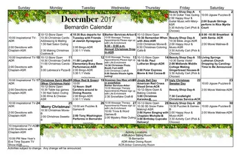 Activity Calendar of Rice Estate, Assisted Living, Nursing Home, Independent Living, CCRC, Columbia, SC 8
