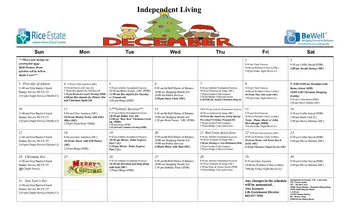 Activity Calendar of Rice Estate, Assisted Living, Nursing Home, Independent Living, CCRC, Columbia, SC 9