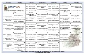 Activity Calendar of RoseCrest, Assisted Living, Nursing Home, Independent Living, CCRC, Inman, SC 7