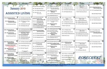 Activity Calendar of RoseCrest, Assisted Living, Nursing Home, Independent Living, CCRC, Inman, SC 14