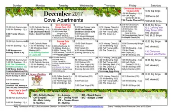 Activity Calendar of Franke at Seaside, Assisted Living, Nursing Home, Independent Living, CCRC, Mount Pleasant, SC 3