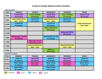 Activity Calendar of Franke at Seaside, Assisted Living, Nursing Home, Independent Living, CCRC, Mount Pleasant, SC 8