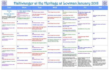 Activity Calendar of Heritage at Lowman, Assisted Living, Nursing Home, Independent Living, CCRC, Chapin, SC 6