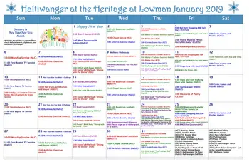 Activity Calendar of Heritage at Lowman, Assisted Living, Nursing Home, Independent Living, CCRC, Chapin, SC 10