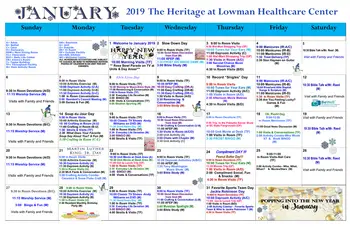 Activity Calendar of Heritage at Lowman, Assisted Living, Nursing Home, Independent Living, CCRC, Chapin, SC 11