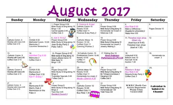 Activity Calendar of Methodist Manor Retirement Community, Assisted Living, Nursing Home, Independent Living, CCRC, Storm Lake, IA 1
