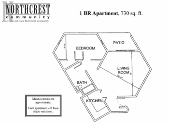 Floorplan of Northcrest Community, Assisted Living, Nursing Home, Independent Living, CCRC, Ames, IA 1