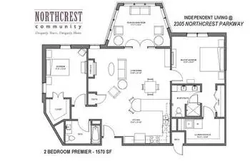 Floorplan of Northcrest Community, Assisted Living, Nursing Home, Independent Living, CCRC, Ames, IA 12