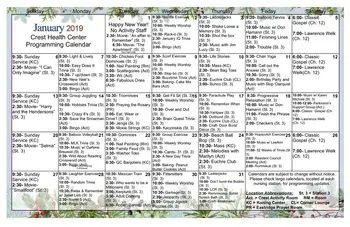 Activity Calendar of Ridgecrest Village, Assisted Living, Nursing Home, Independent Living, CCRC, Davenport, IA 3