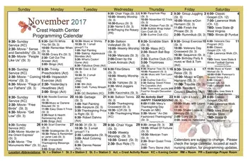 Activity Calendar of Ridgecrest Village, Assisted Living, Nursing Home, Independent Living, CCRC, Davenport, IA 5