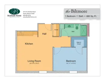 Floorplan of Buehler Home, Assisted Living, Nursing Home, Independent Living, CCRC, Peoria, IL 3