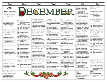 Activity Calendar of Central Baptist Village, Assisted Living, Nursing Home, Independent Living, CCRC, Norridge, IL 2