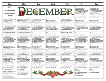 Activity Calendar of Central Baptist Village, Assisted Living, Nursing Home, Independent Living, CCRC, Norridge, IL 3