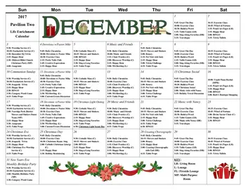 Activity Calendar of Central Baptist Village, Assisted Living, Nursing Home, Independent Living, CCRC, Norridge, IL 4
