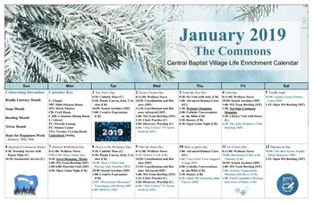 Activity Calendar of Central Baptist Village, Assisted Living, Nursing Home, Independent Living, CCRC, Norridge, IL 8