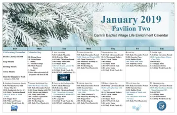 Activity Calendar of Central Baptist Village, Assisted Living, Nursing Home, Independent Living, CCRC, Norridge, IL 12