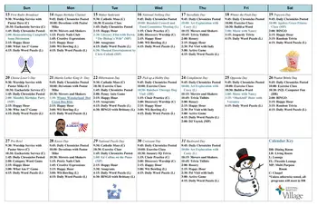 Activity Calendar of Central Baptist Village, Assisted Living, Nursing Home, Independent Living, CCRC, Norridge, IL 13