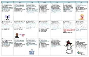 Activity Calendar of Central Baptist Village, Assisted Living, Nursing Home, Independent Living, CCRC, Norridge, IL 15