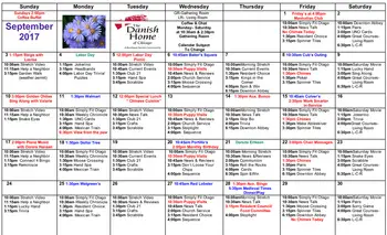Activity Calendar of The Danish Home of Chicago, Assisted Living, Nursing Home, Independent Living, CCRC, Chicago, IL 8
