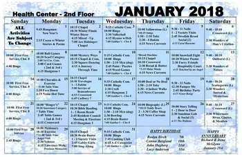 Activity Calendar of Fairhaven Christian Retirement Center, Assisted Living, Nursing Home, Independent Living, CCRC, Rockford, IL 7