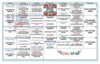 Activity Calendar of St. Paul's Senior Community, Assisted Living, Nursing Home, Independent Living, CCRC, Belleville, IL 3