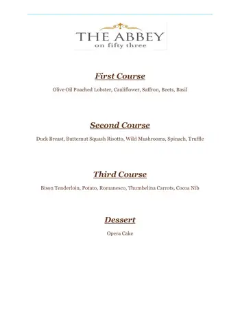 Dining menu of The Clare, Assisted Living, Nursing Home, Independent Living, CCRC, Chicago, IL 1