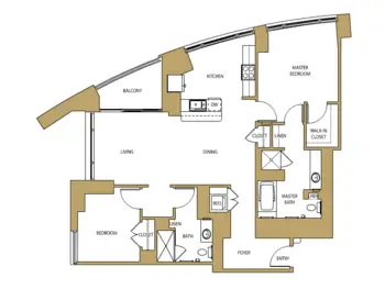 Floorplan of The Clare, Assisted Living, Nursing Home, Independent Living, CCRC, Chicago, IL 13