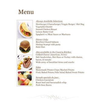 Dining menu of The Springs at Monarch Landing, Assisted Living, Nursing Home, Independent Living, CCRC, Naperville, IL 1
