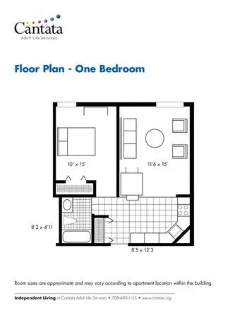 Floorplan of Cantata, Assisted Living, Nursing Home, Independent Living, CCRC, Brookfield, IL 1