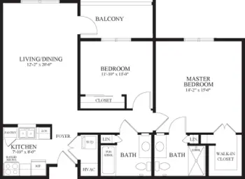 Floorplan of Clare Oaks, Assisted Living, Nursing Home, Independent Living, CCRC, Bartlett, IL 9