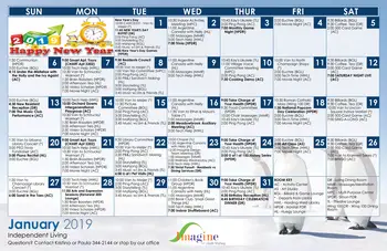 Activity Calendar of Clark Lindsey, Assisted Living, Nursing Home, Independent Living, CCRC, Urbana, IL 2