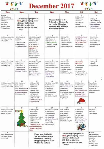 Activity Calendar of Eden Village, Assisted Living, Nursing Home, Independent Living, CCRC, Glen Carbon, IL 4