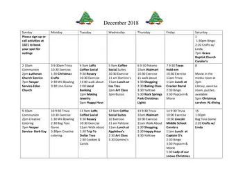Activity Calendar of Eden Village, Assisted Living, Nursing Home, Independent Living, CCRC, Glen Carbon, IL 6