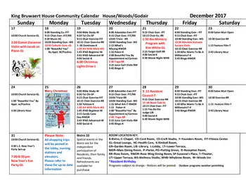 Activity Calendar of King-Bruwaert House, Assisted Living, Nursing Home, Independent Living, CCRC, Burr Ridge, IL 4